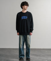 HUF ハフ ARCH APPLIQUE CREWNECK オーバーサイズ裏起毛アーチロゴアップリケ刺繍スウェットトレーナー 15059