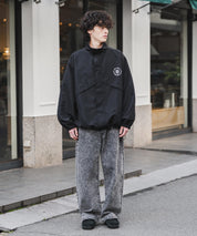 2WAYリバーシブル 両A面オーバーサイズワンポイントロゴ刺繍スタンドネックショートブルゾン 15477