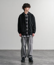 オーバーサイズ裏起毛フルジップ綿タッチパーカー 14987