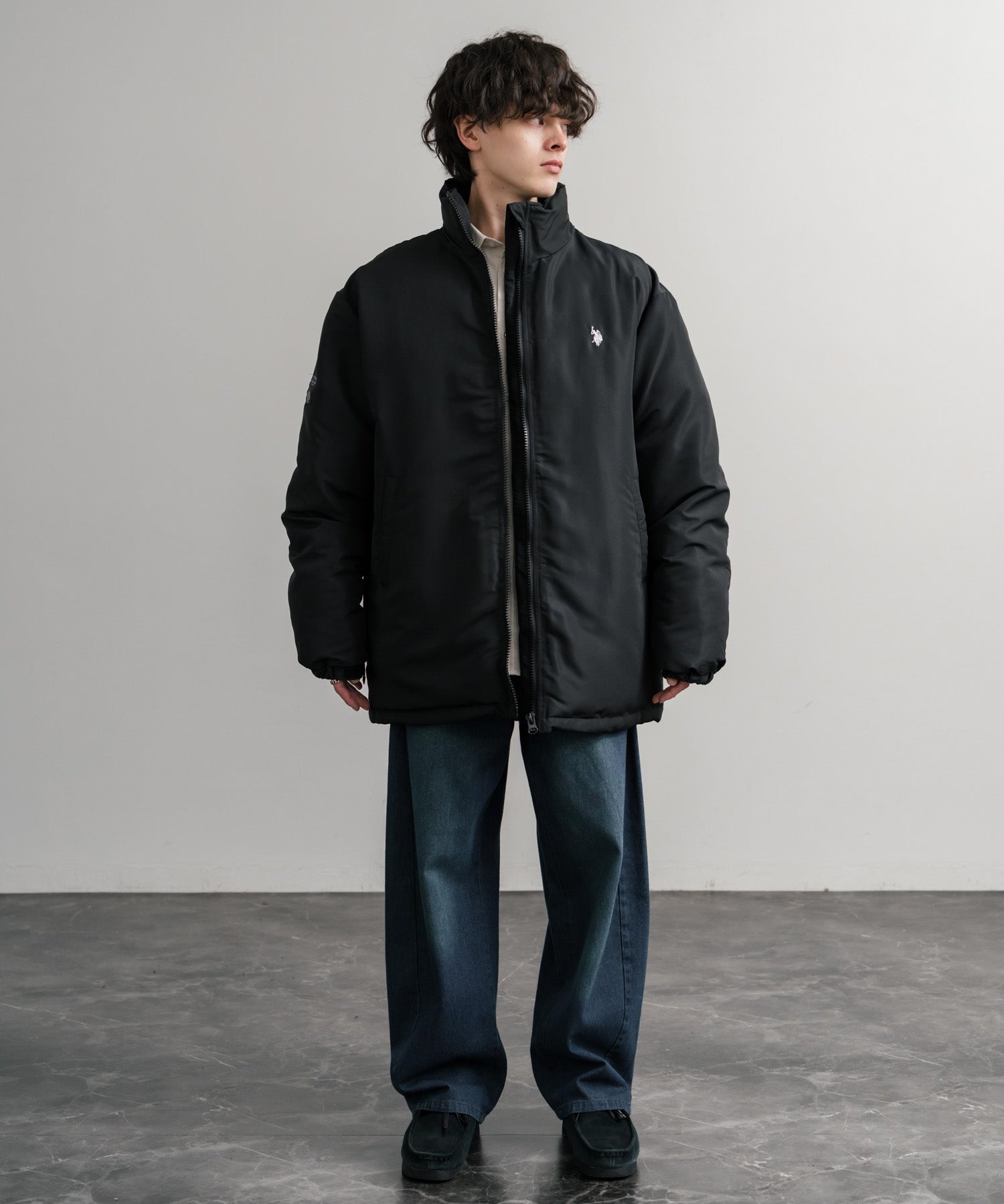 U.S. POLO ASSN. ユーエスポロアッスン PADDED JACKET オーバーサイズワンポイントロゴ刺繍パデッドジャケット 14864