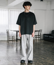 接触冷感 オーバーサイズサイドスリットダンボール半袖クルーネックTシャツ