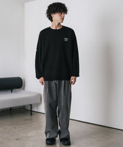 UMBRO アンブロ 別注コラボ オーバーサイズワンポイントロゴ刺繍クルーネックアクリルニットセーター 14945
