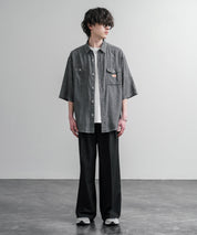 KRIFF MAYER オーバーサイズエアーライト5分袖デニムワークシャツ 2545103 15907