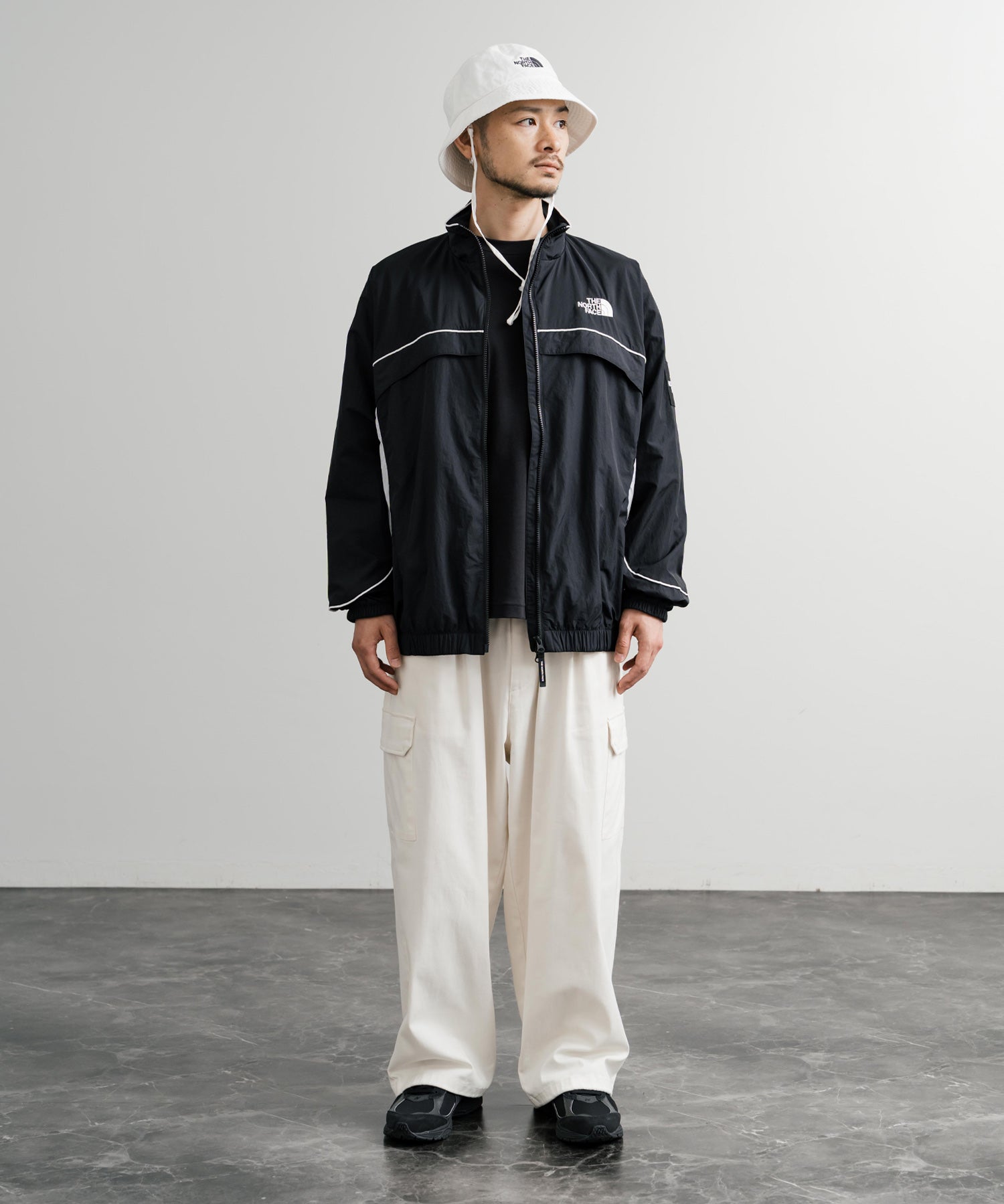 日本未展開モデル THE NORTH FACE ザ・ノースフェイス WHITE LABEL ホワイトレーベル KICKFLEX JACKET 配色切替パイピングロゴ刺繍ナイロンジャケット 15063