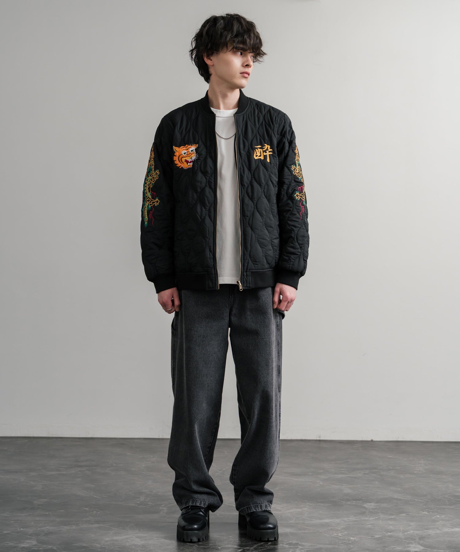 YOIDORE 酔いどれ スーベニア刺繍キルティング2wayリバーシブルジャケット 14890