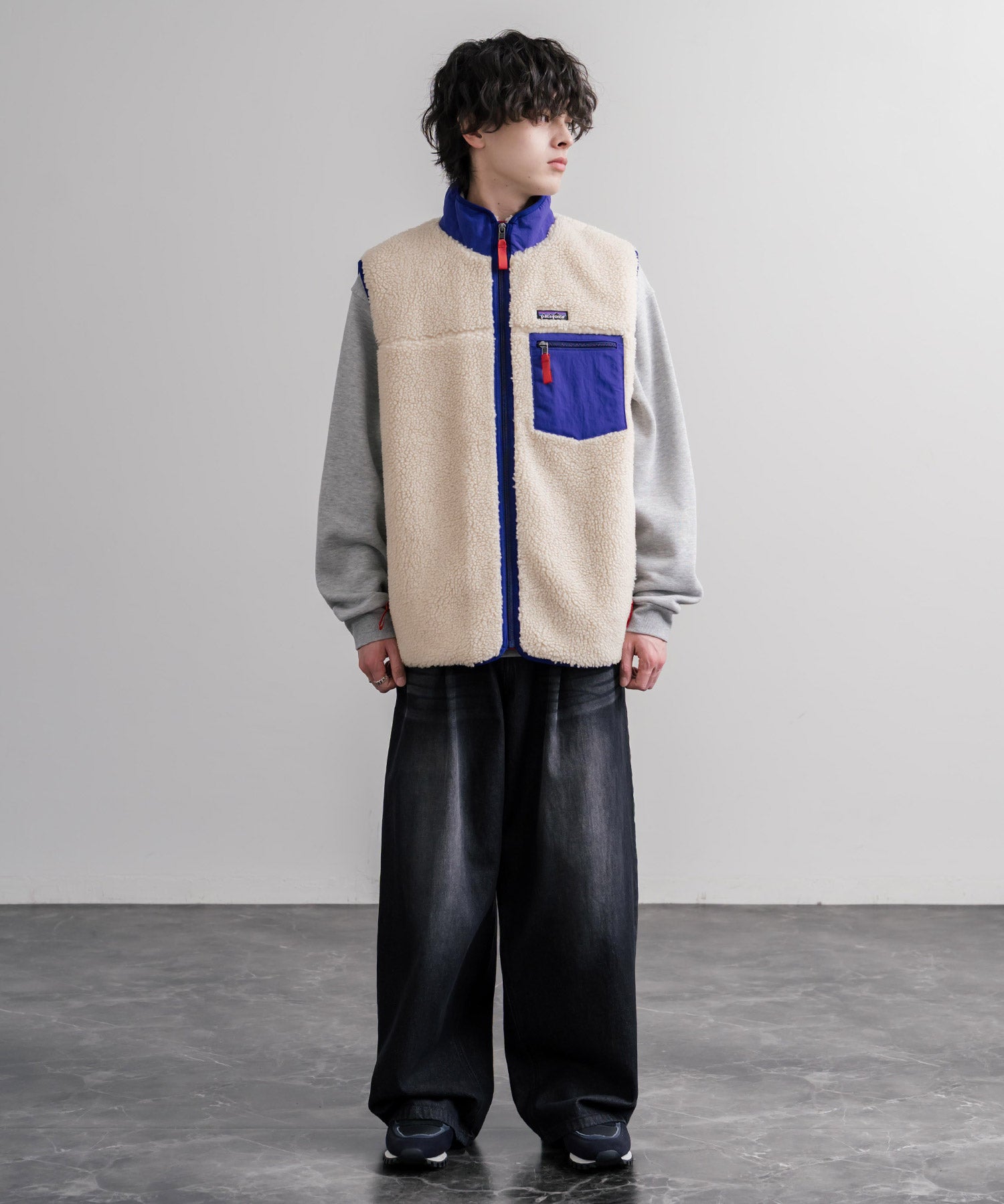 Patagonia パタゴニア M'S CLASSIC RETRO-X VEST クラシックレトロXフリースベスト/ワンポイントロゴ入り配色切替スタンドカラーフルジップボアベスト 16384