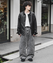 ヴィンテージライク ルーズシルエットバギーカーブデニムパンツ 15377