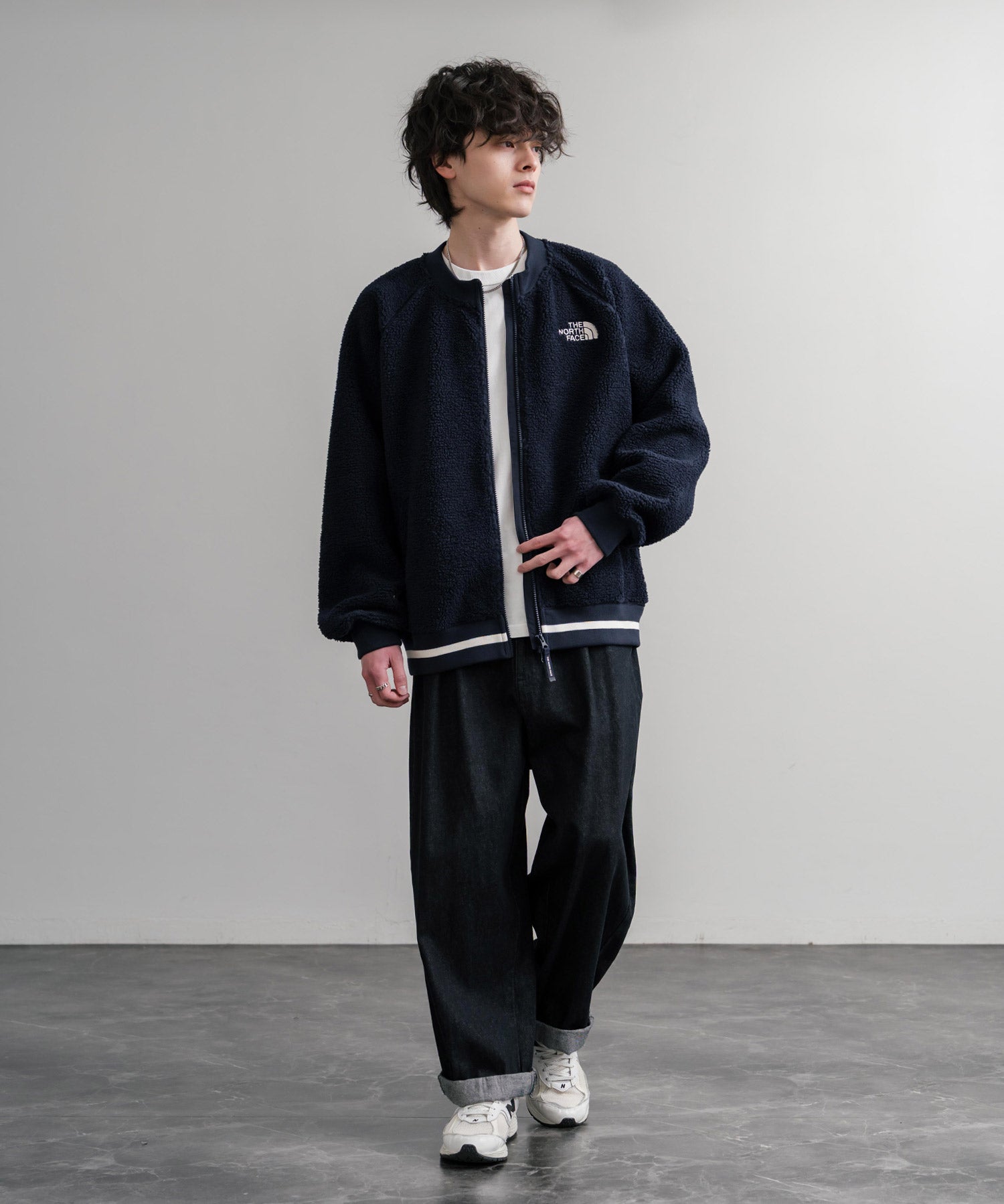 日本未展開モデル THE NORTH FACE ザ・ノースフェイス WHITE LABEL ホワイトレーベル VIVO FLEECE JACKET ロゴ刺繍シープボアフリースジャケット 15554