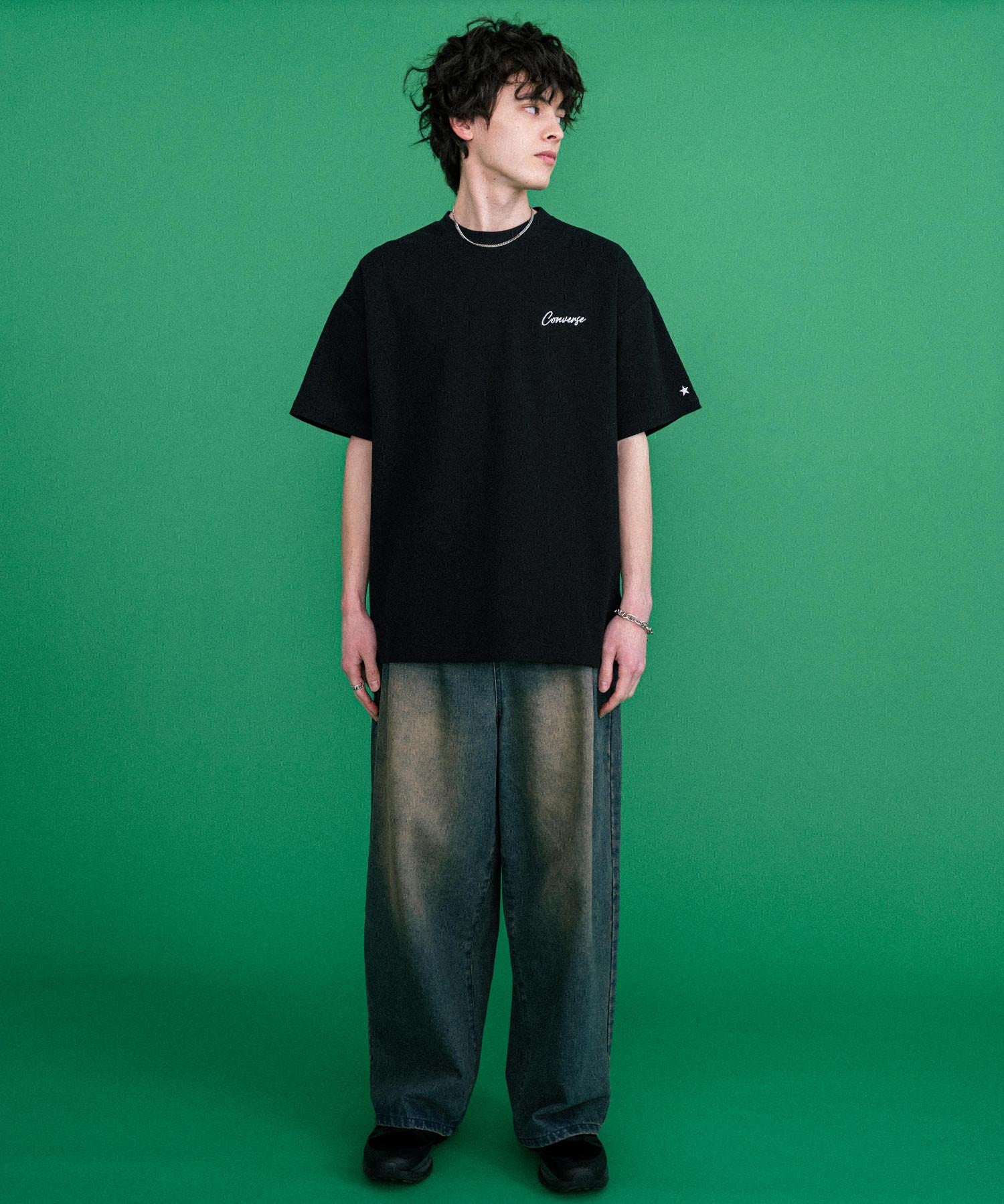 CONVERSE コンバース オーバーサイズフライスバックグラフィッククルーネック半袖Tシャツ 15726