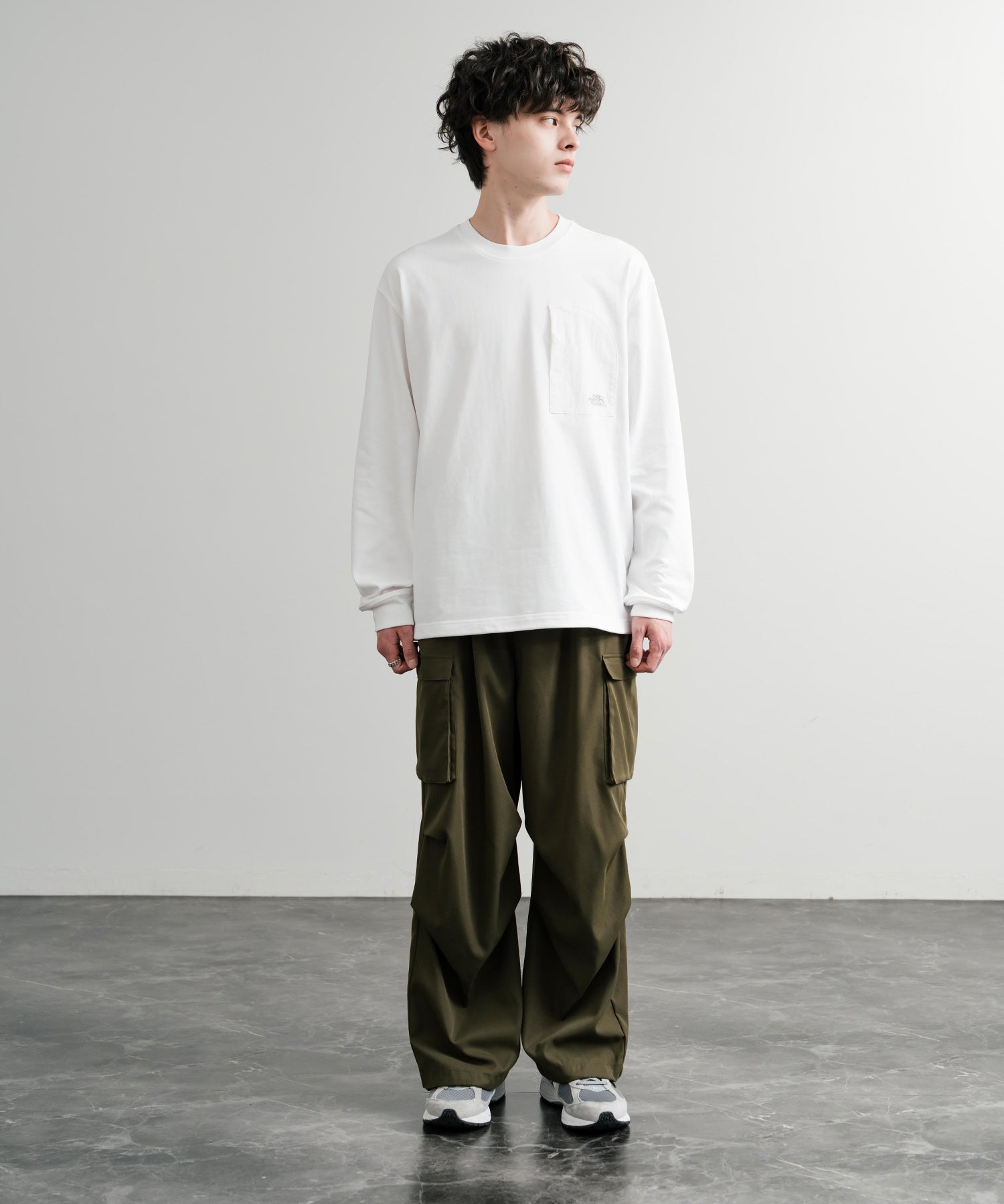 THE NORTH FACE ザ・ノースフェイス M'S DOMEY L/S R/TEE ドローコードワンポイントロゴ長袖Tシャツ 15155