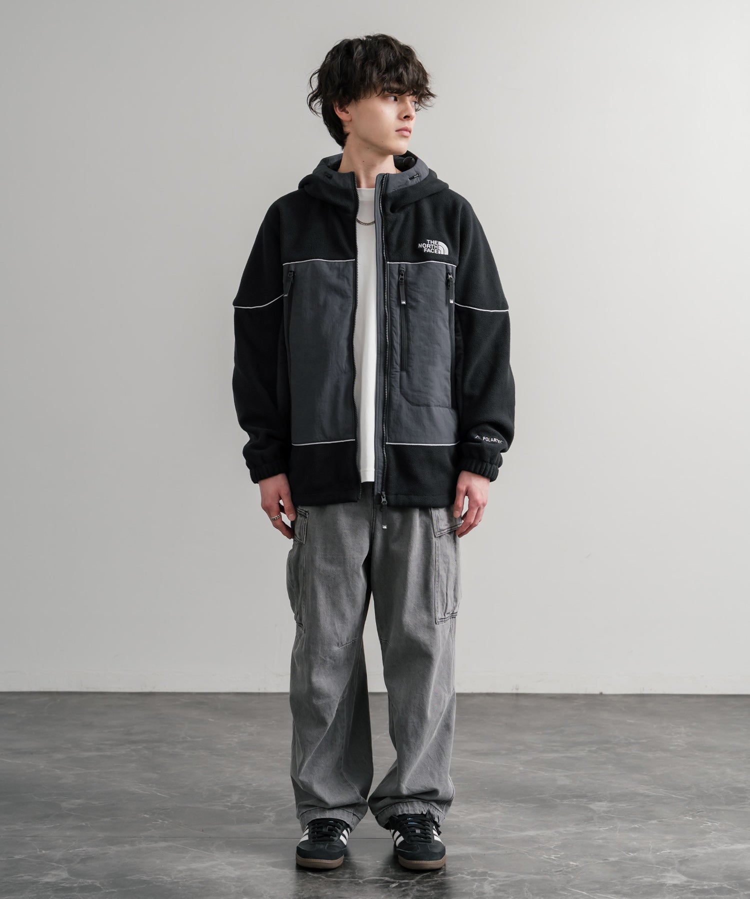 韓国店舗限定商品 THE NORTH FACE ザ・ノースフェイス M’S CRETA JACKET オーバーサイズロゴ刺繍ポーラテックラグランフリースジャケット 15457