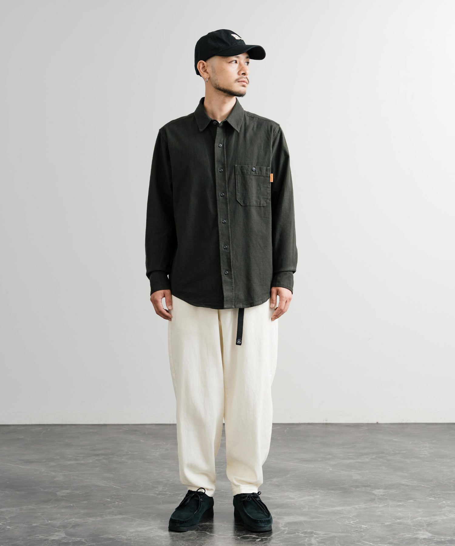 KRIFF MAYER クリフメイヤー ルーズシルエット コットンビエラ無地長袖シャツ 2516301 14780