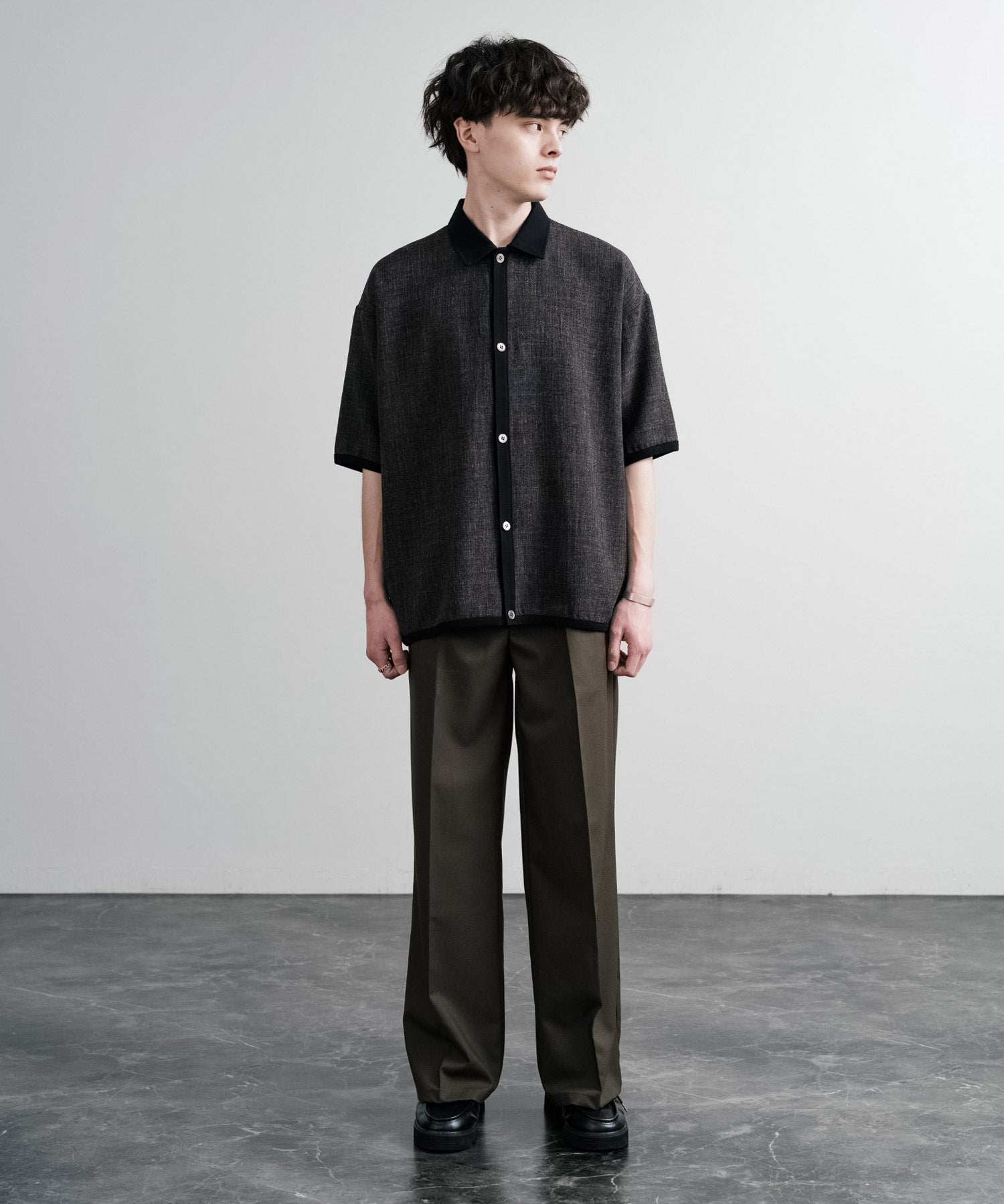 Upscape Audience アップスケープオーディエンス 日本製 国産 Naturemierリネンライクメランジツイルポロカーディガン AUD7321 15897