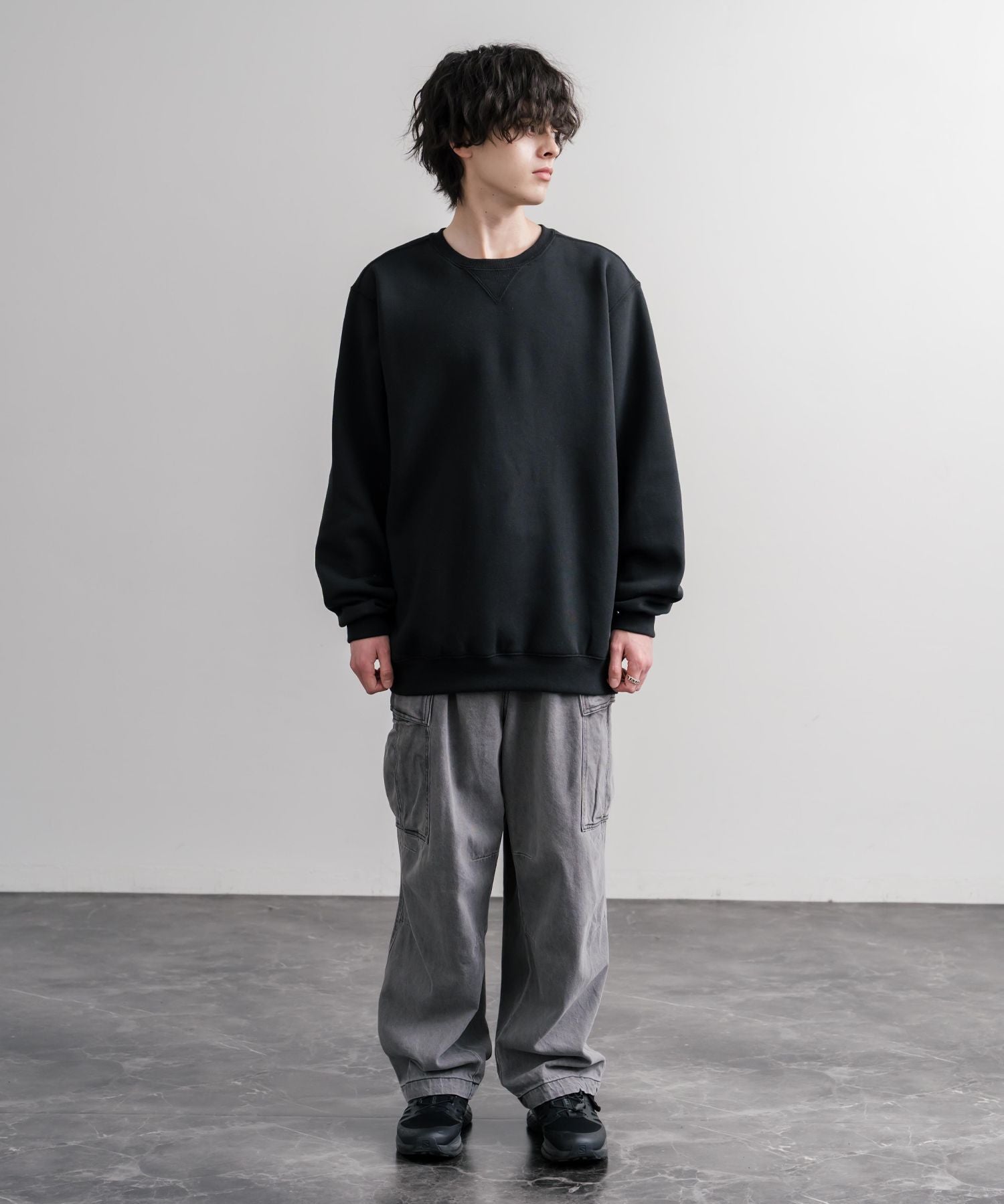 Carhartt カーハート MIDWEIGHT CREW NECK SWEAT/オーバーサイズ裏起毛ワンポイントロゴ長袖トレーナー 16474