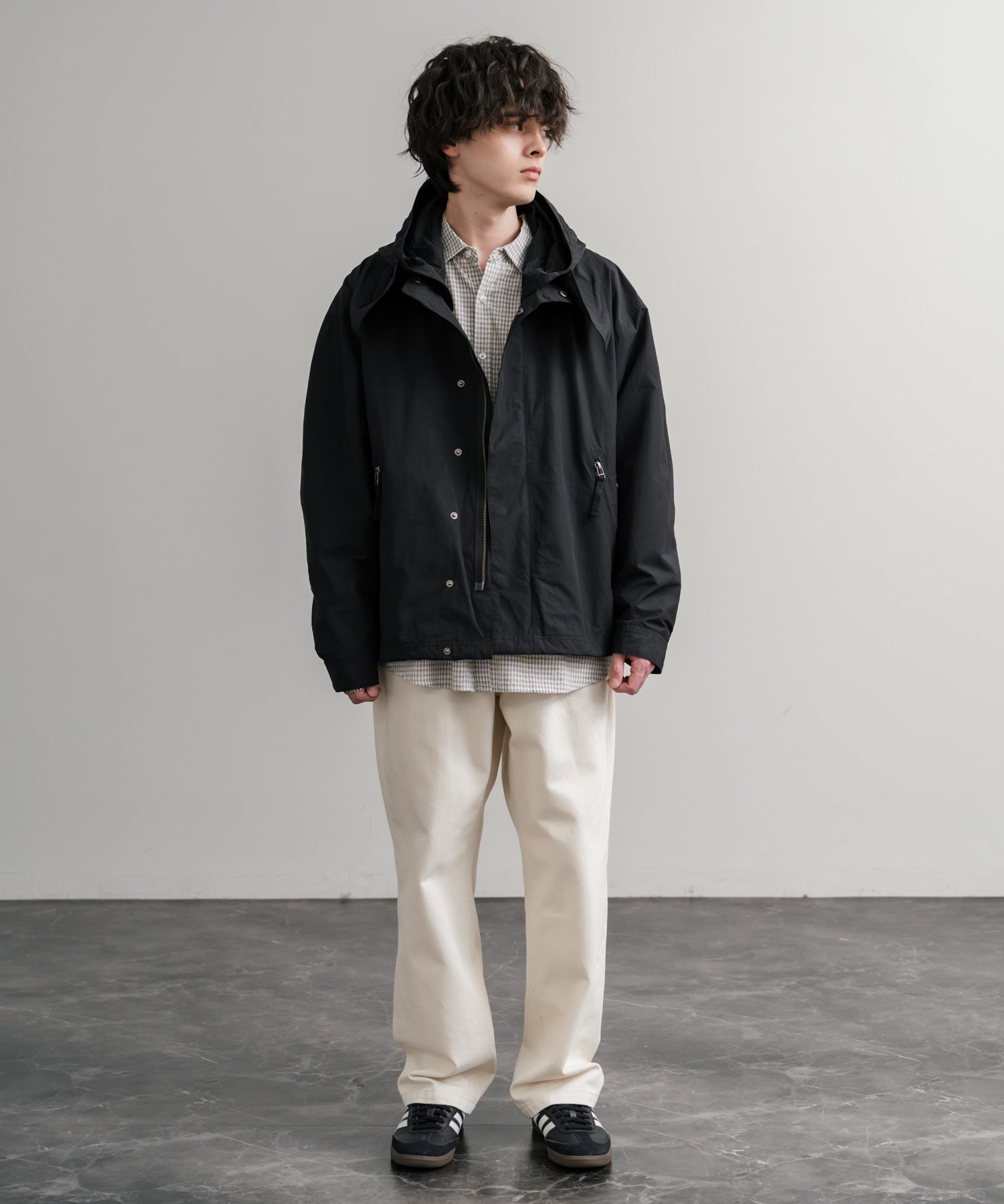 Audience オーディエンス 綿ナイロン高密度ポプリン脱着フード付きM-65ショートモッズコート AUD7351 14838