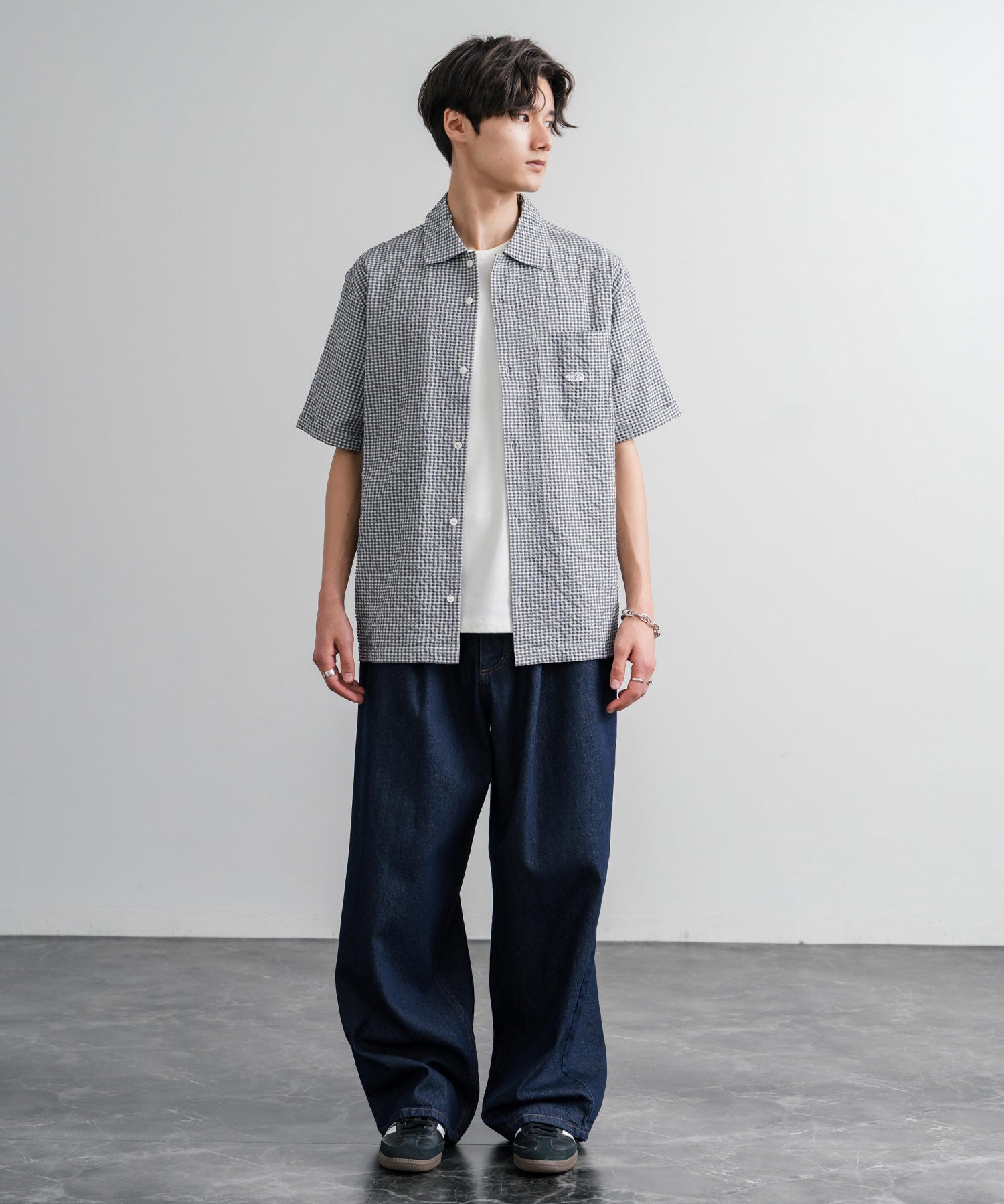 THE NORTH FACE ザ・ノースフェイス M'S TRAVELER CHECK S/S SHIRTS ワンポイントロゴ刺繍ギンガムチェック柄半袖シャツ 16021