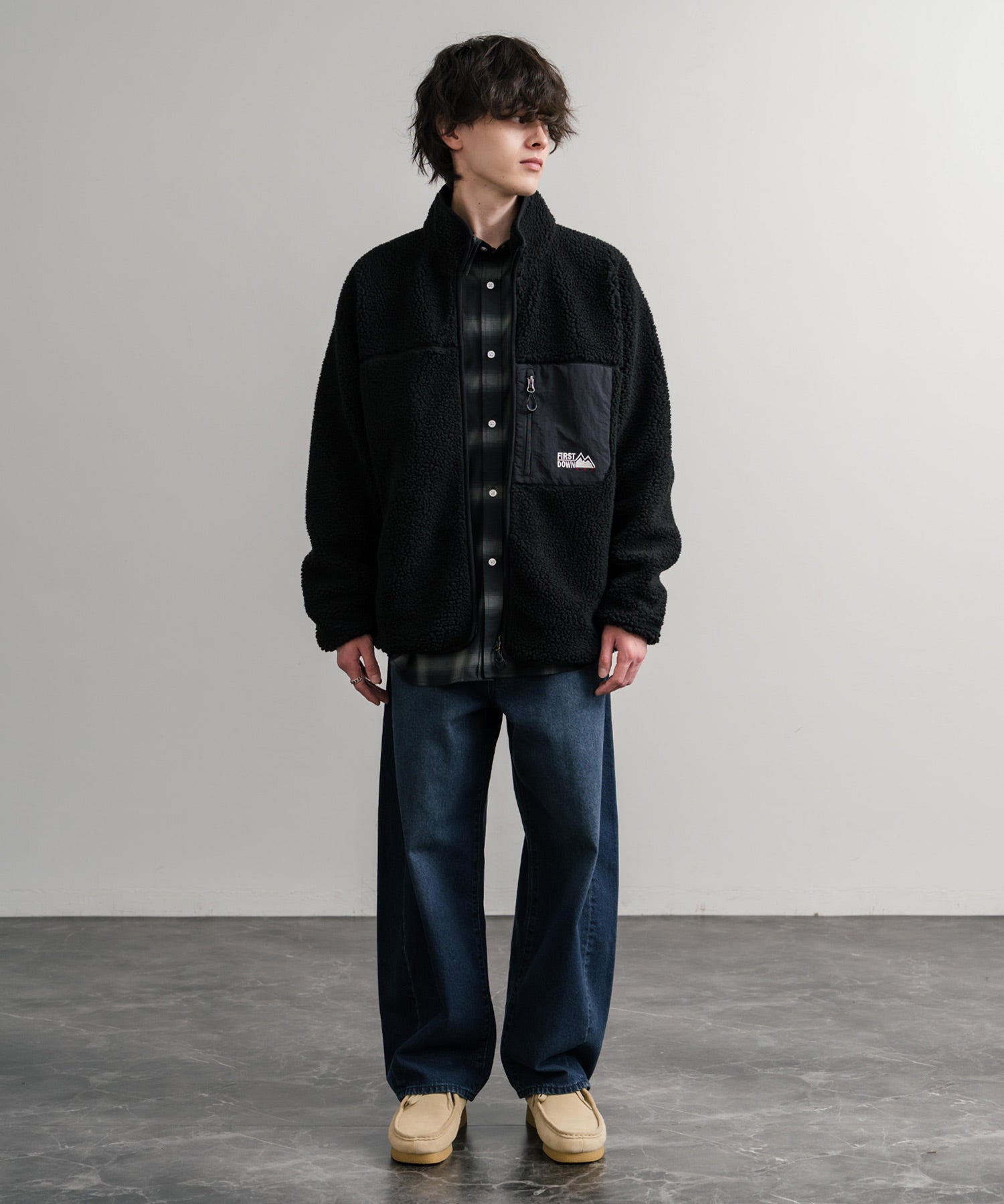FIRST DOWN ファーストダウン BOA FLEECE JKT ロゴ刺繍タンブリングボアフリースジャケット F942021 14981