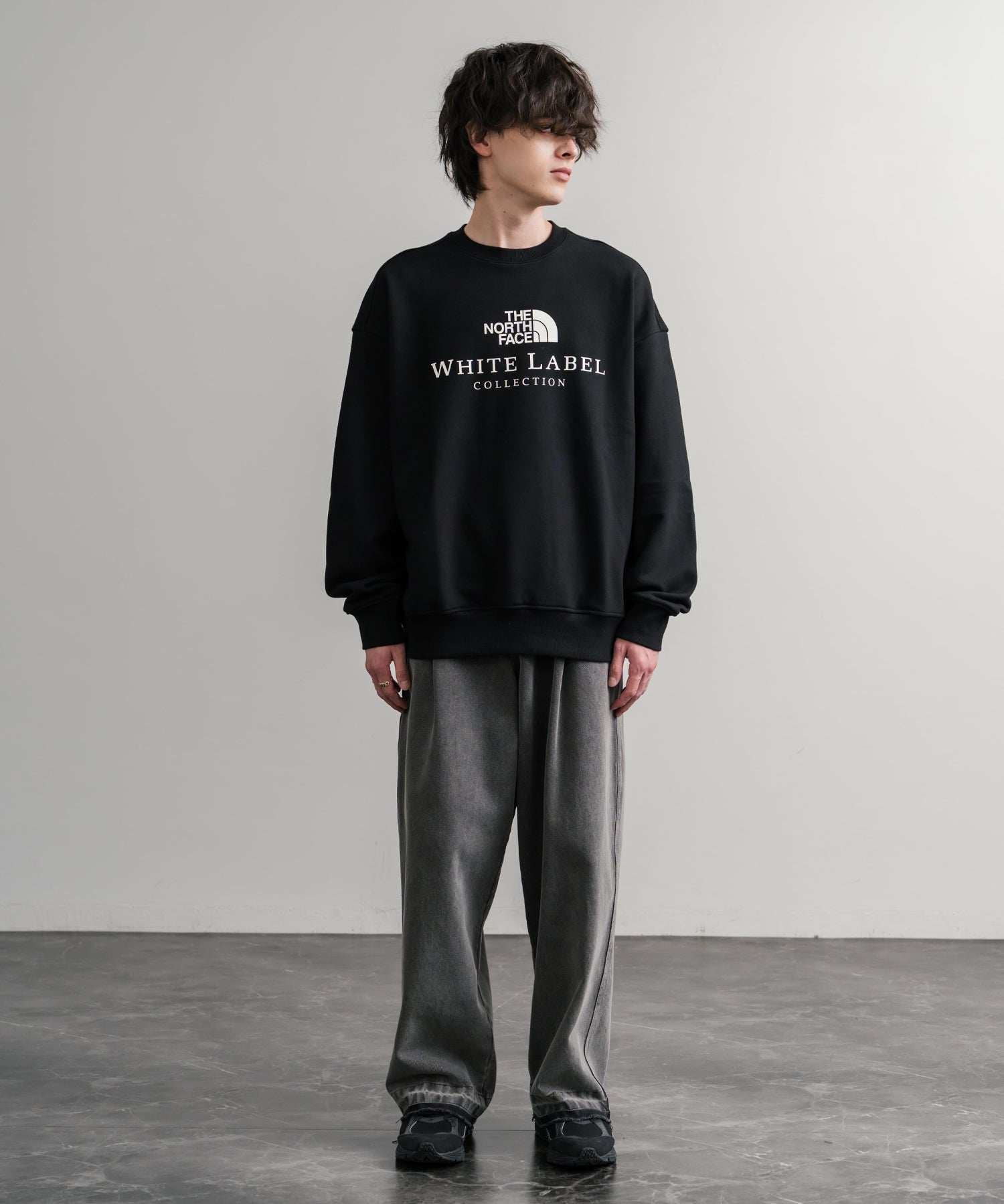 日本未展開モデル THE NORTH FACE ザ・ノースフェイス WHITE LABEL ホワイトレーベル TNF SIGNATURE SWEATSHIRTS クルーネック長袖スウェットトレーナー 15380