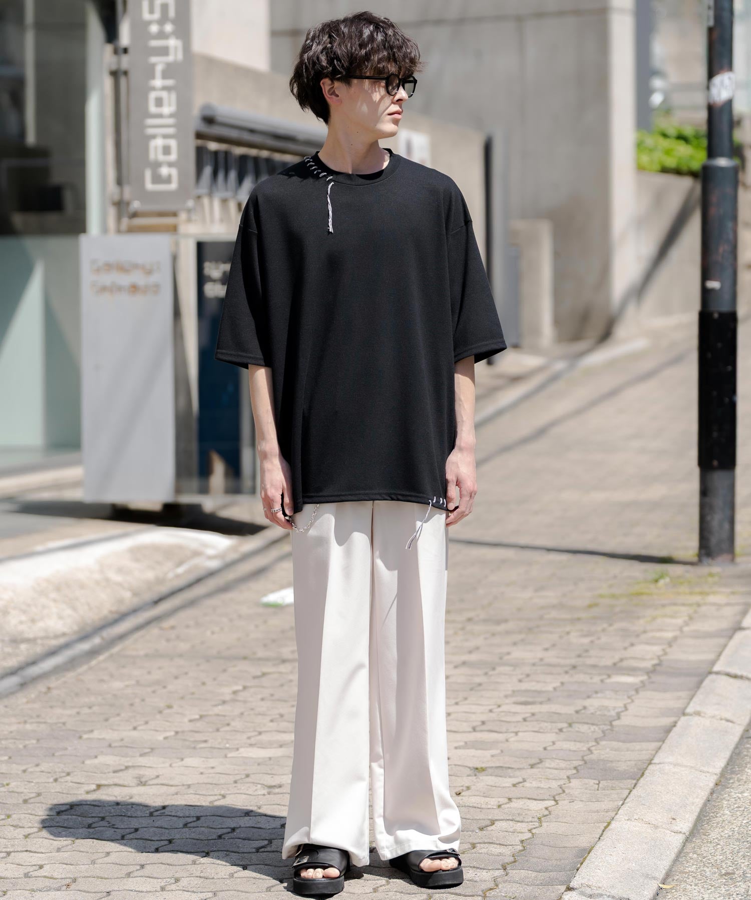 オーバーサイズ ハンドステッチ半袖Tシャツ