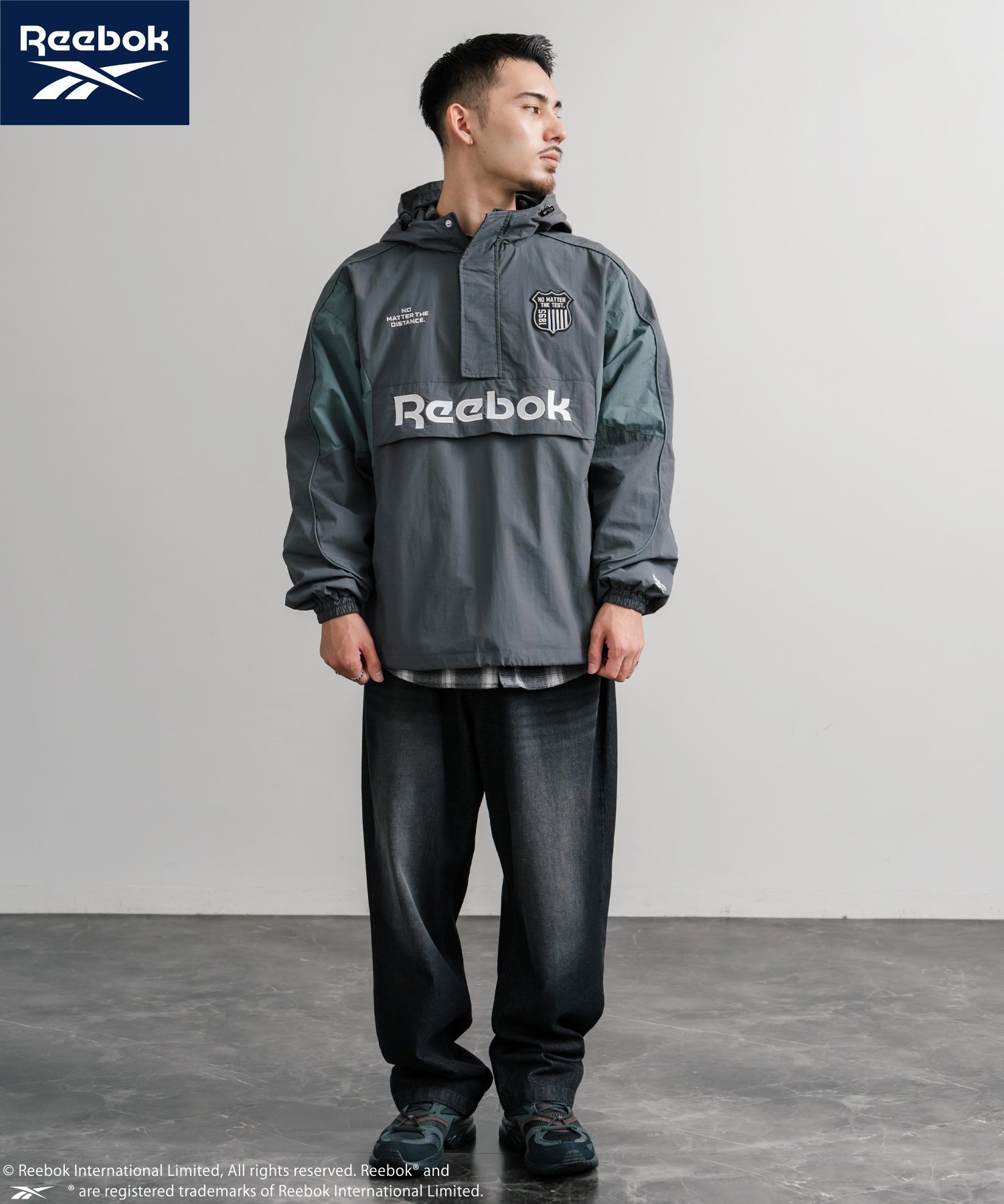 Reebok リーボック オーバーサイズエンブレム刺繍アノラックジャケット/ナイロンジャケット 14870