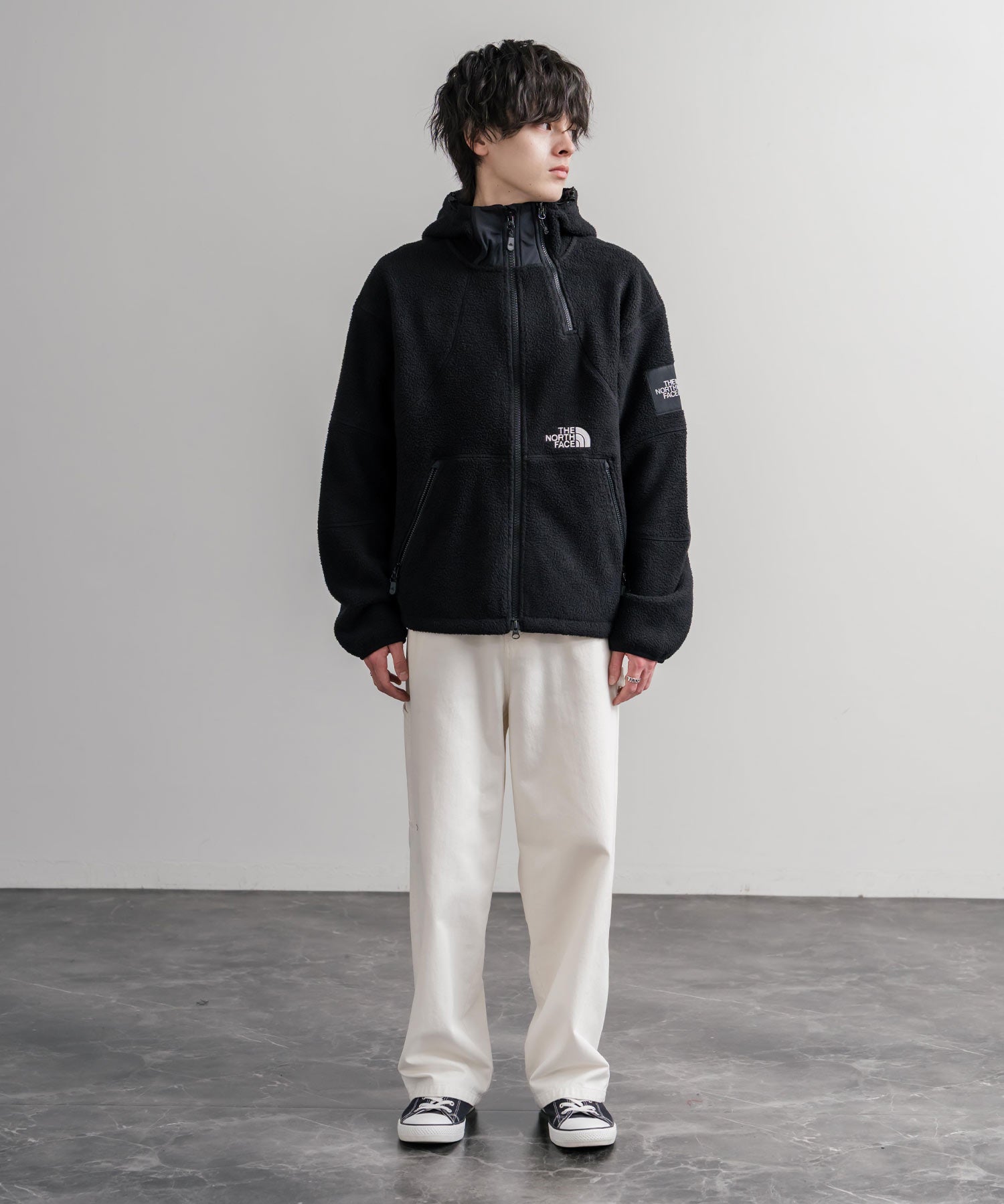 日本未展開モデル THE NORTH FACE ノースフェイス WHITE LABEL ホワイトレーベル TROMS FLEECE JACKET ショートボアフリースフーディージャケット 16565