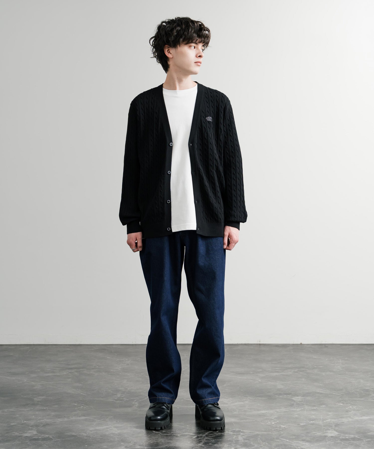 THE NORTH FACE ザ・ノースフェイス M'S HOLIDAY CARDIGAN ワンポイントロゴ刺繍Vネックニットカーディガン 15151