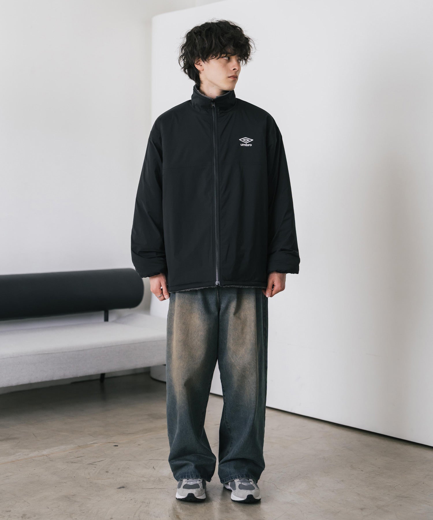UMBRO アンブロ 別注コラボ 2wayリバーシブルワンポイントロゴ刺繍トラックボアジャケット 14947