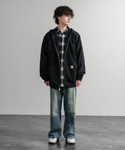 Carhartt カーハート MIDWEIGHT HOODED ZIP-FRONT SWEATSHIRT オーバーサイズ裏起毛長袖フルジップパーカー 15387