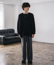 オーバーサイズウール混ミックス糸プルオーバーニットセーター 14548