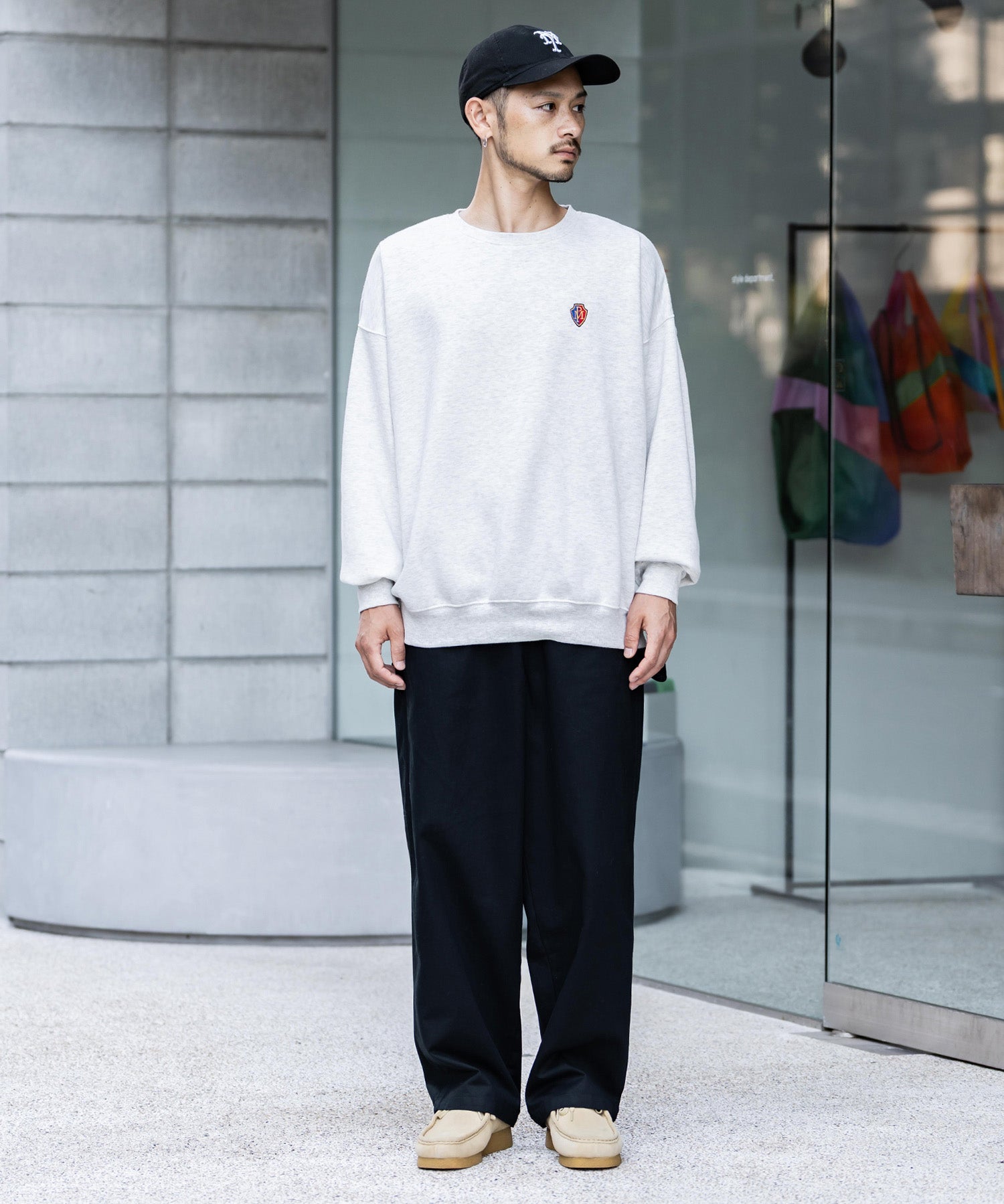 KANGOL カンゴール 別注コラボデニム・ツイルワイドテーパードペインターパンツ 14631