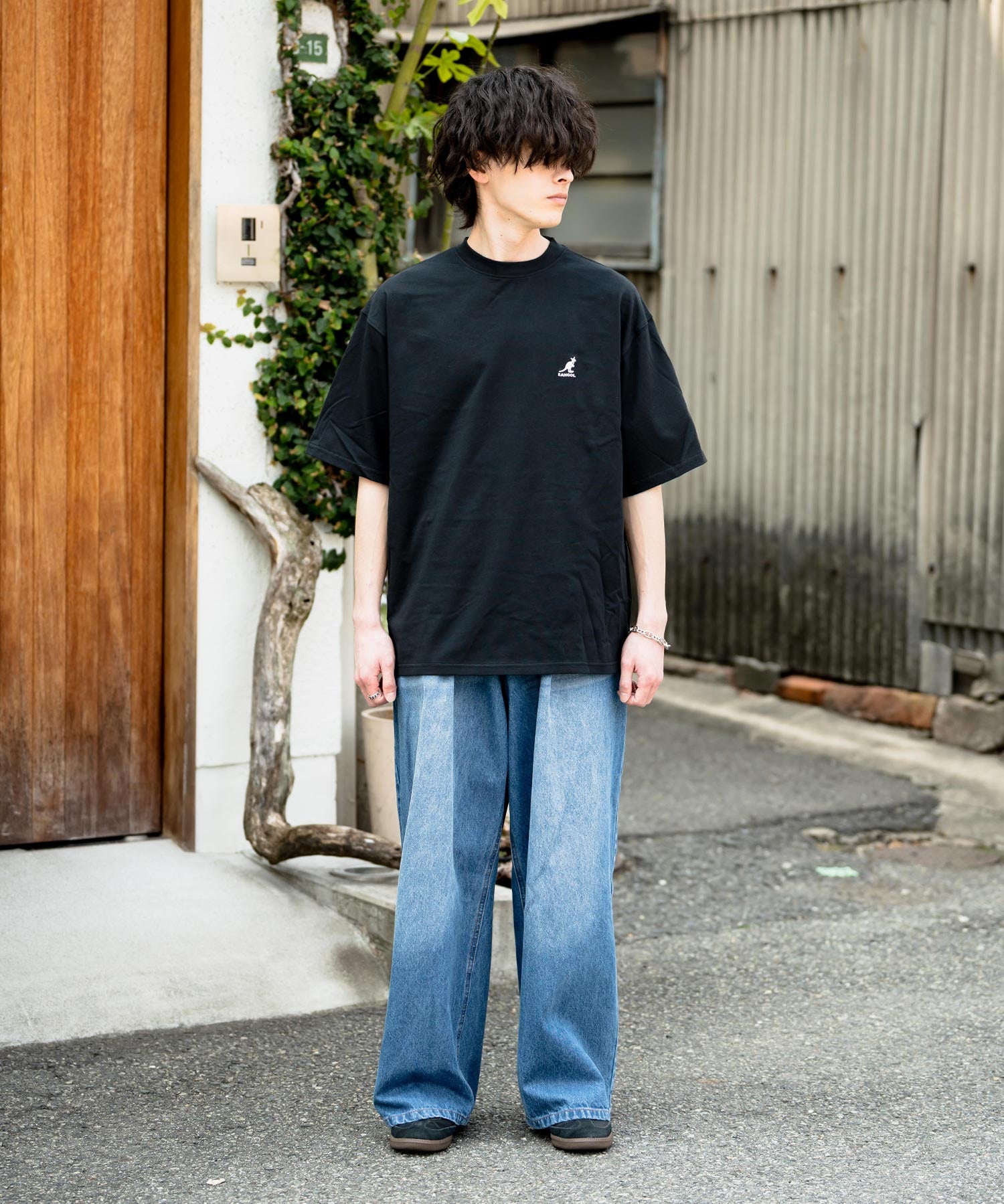 KANGOL カンゴール 別注コラボ 接触冷感オーバーサイズバックプリント半袖Tシャツ 15622