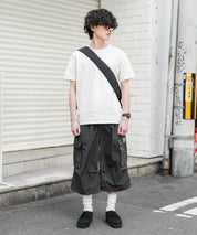 UMBRO アンブロ 別注コラボ 膝下丈 ワンポイントロゴ刺繍ナイロンワイドカーゴハーフパンツ 15348