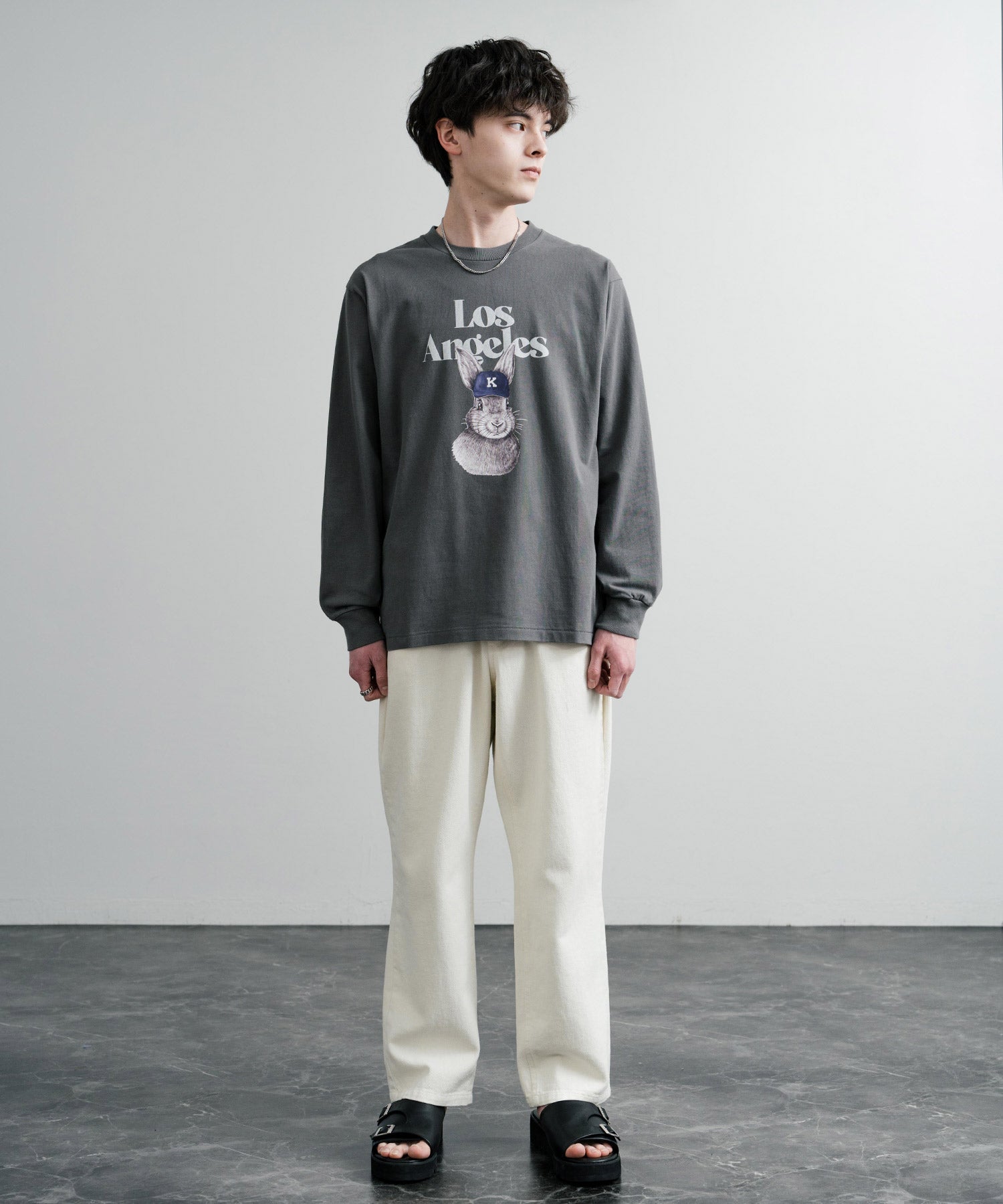 KRIFF MAYER クリフメイヤー RUUU ルー イラストレーターコラボ長袖プリントTシャツ LA 2435806