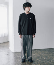 U.S. POLO ASSN. ユーエスポロアッスン サーマルワンポイントロゴ刺繍ヘンリーネック長袖Tシャツ/ワッフルカットソー 16110