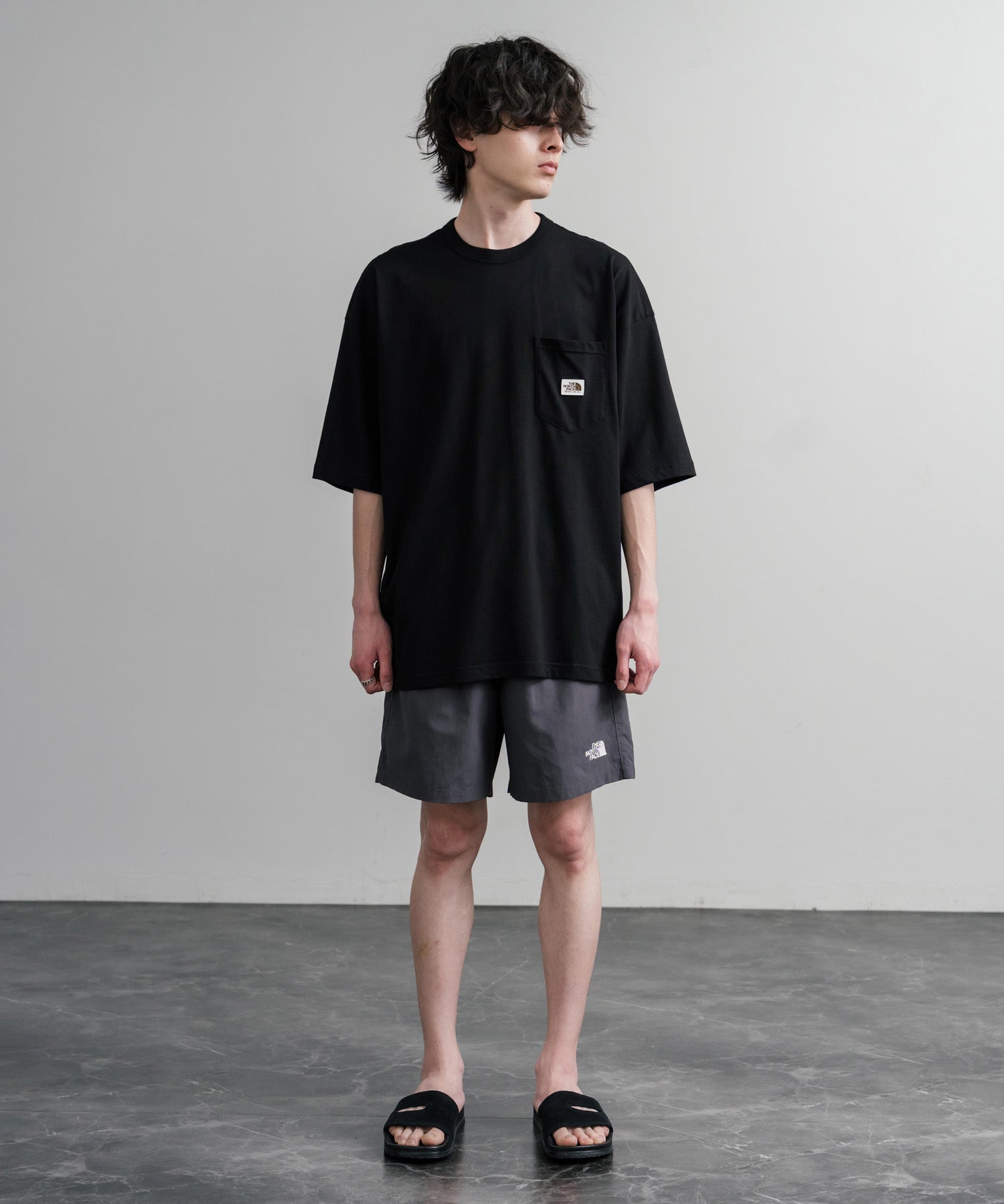 日本未展開モデル THE NORTH FACE ザ・ノースフェイス WHITE LABEL ホワイトレーベル POCKET S/S R/TEE オーバーサイズ胸ポケット付き半袖Tシャツ 16017