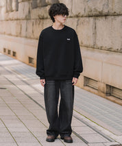 PENNEYS ぺニーズ 別注コラボ オーバーサイズ裏起毛ワンポイントロゴワッペン刺繍スウェット/クルーネック長袖トレーナー 16002