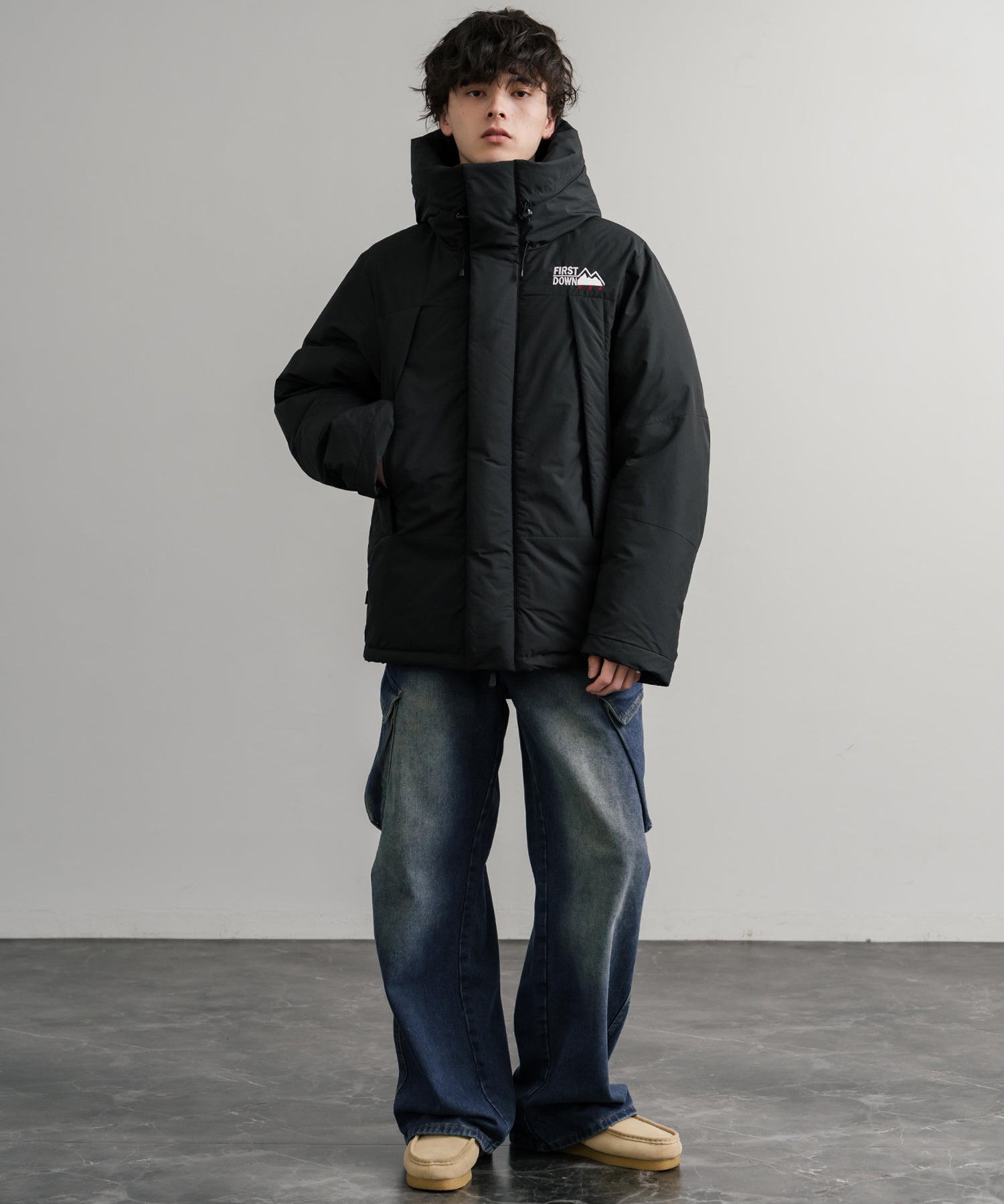 FIRST DOWN ファーストダウン WRAP DOWN PARKA DICROS MAURI フード付きラップダウンジャケット F942010 14980
