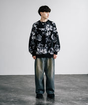 新色追加 フェザーヤーン オーバーサイズフラワー柄クルーネックニット 14031