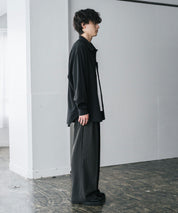 新色追加 オーバーサイズ レギュラーカラーストレッチ長袖シャツ 11915