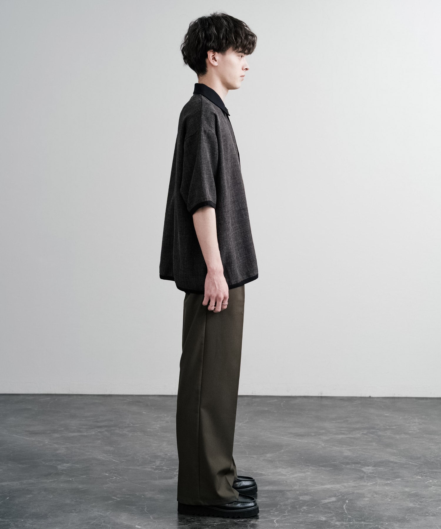 Upscape Audience アップスケープオーディエンス 日本製 国産 Naturemierリネンライクメランジツイルポロカーディガン AUD7321 15897