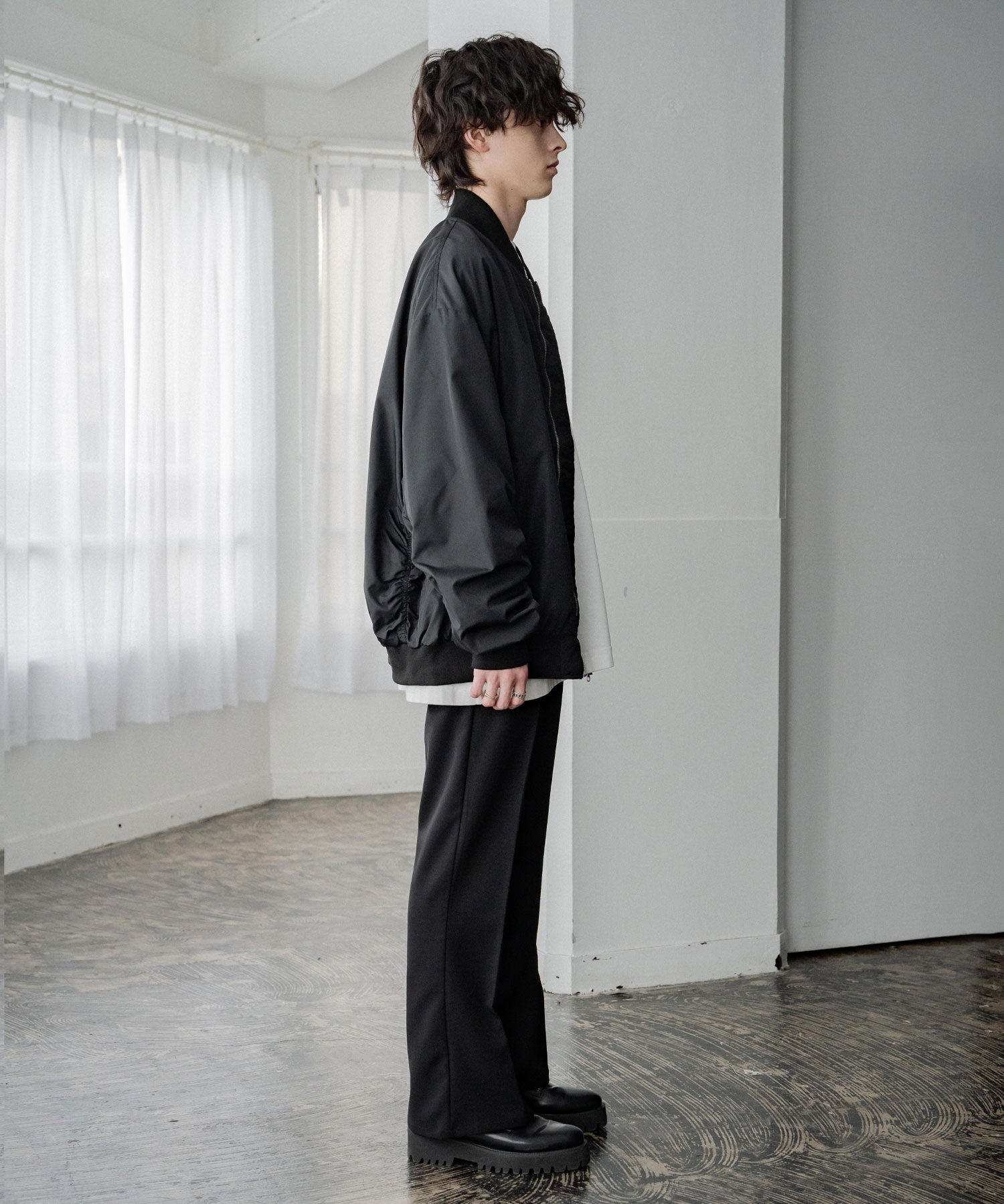 ポリDEWSPO オーバーサイズMA-1フライトジャケット/ミリタリーブルゾン 14533