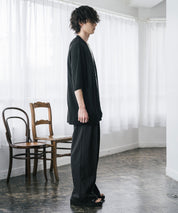 接触冷感 オーバーサイズVネックハイゲージ半袖サマーニットカーディガン 15472