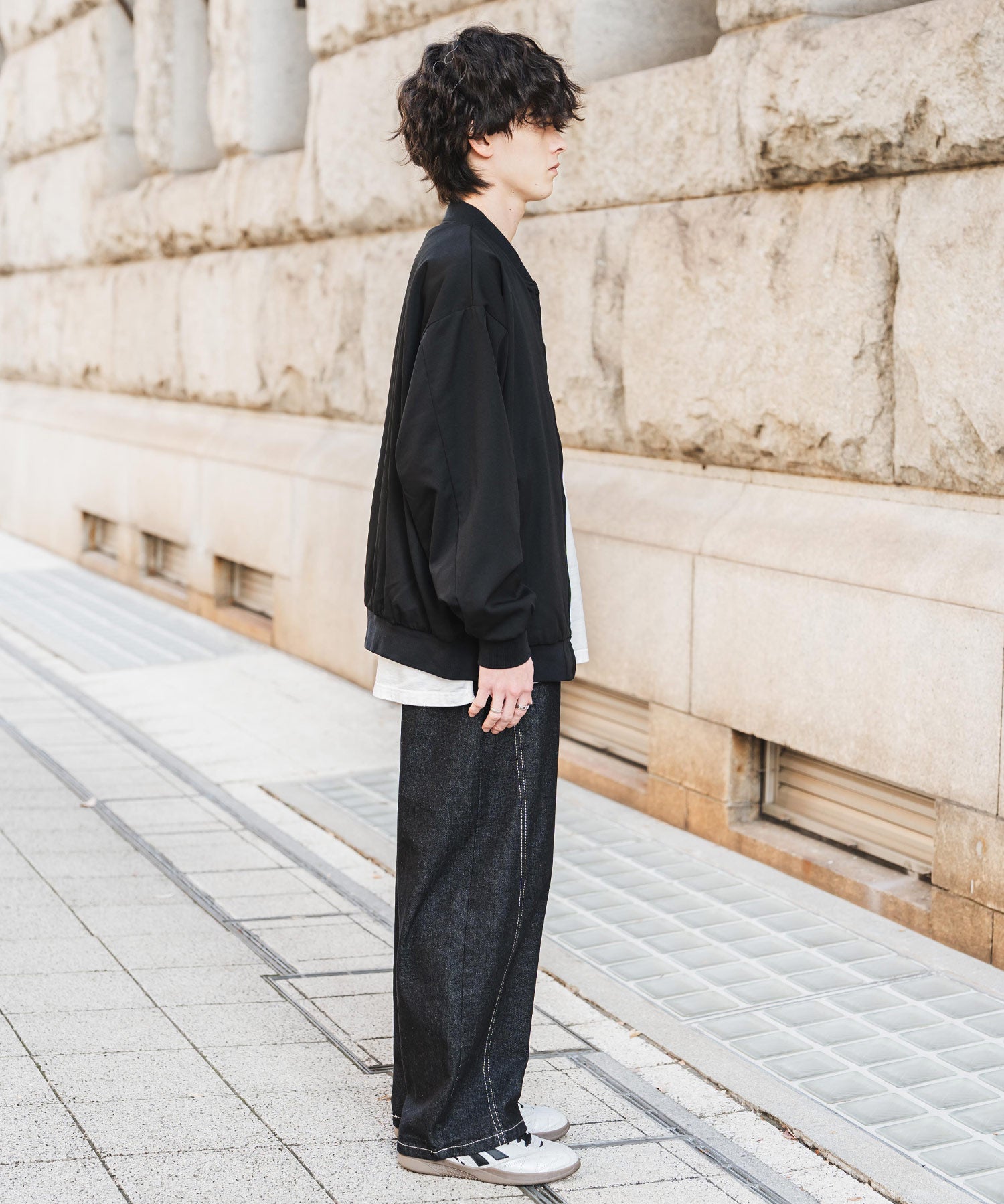 オーバーサイズ TRストレッチMA-1/ジップアップショートブルゾン 14119