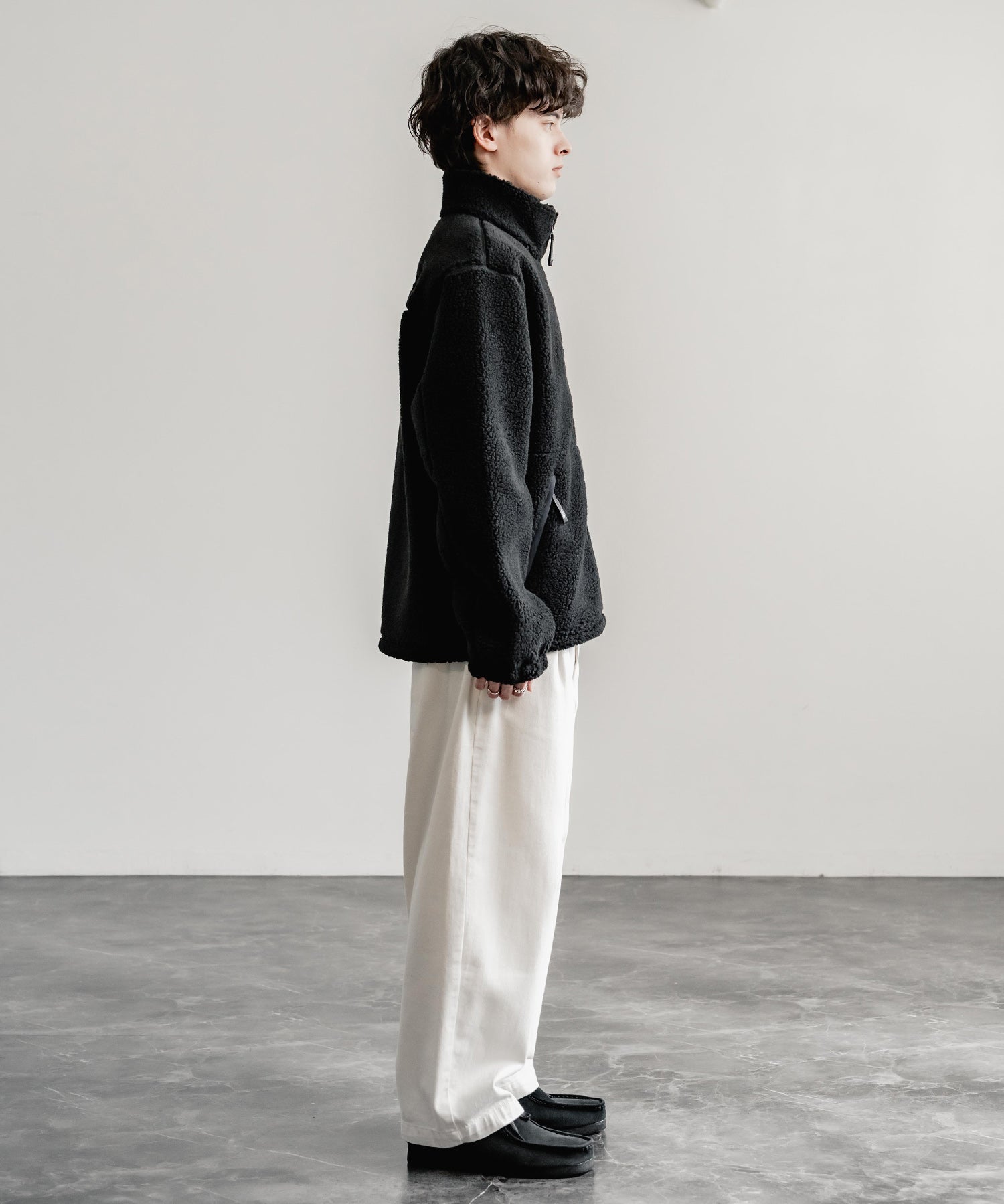日本未展開モデル THE NORTH FACE ザ・ノースフェイス WHITE LABEL ホワイトレーベル 韓国限定 SHERPA FLEECE JACKET1 オーバーサイズワンポイントロゴ刺繍ボアジャケット 14659
