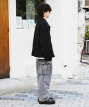 オーバーサイズTRストレッチスタンドカラージャケット ジップアップショートブルゾン 14120