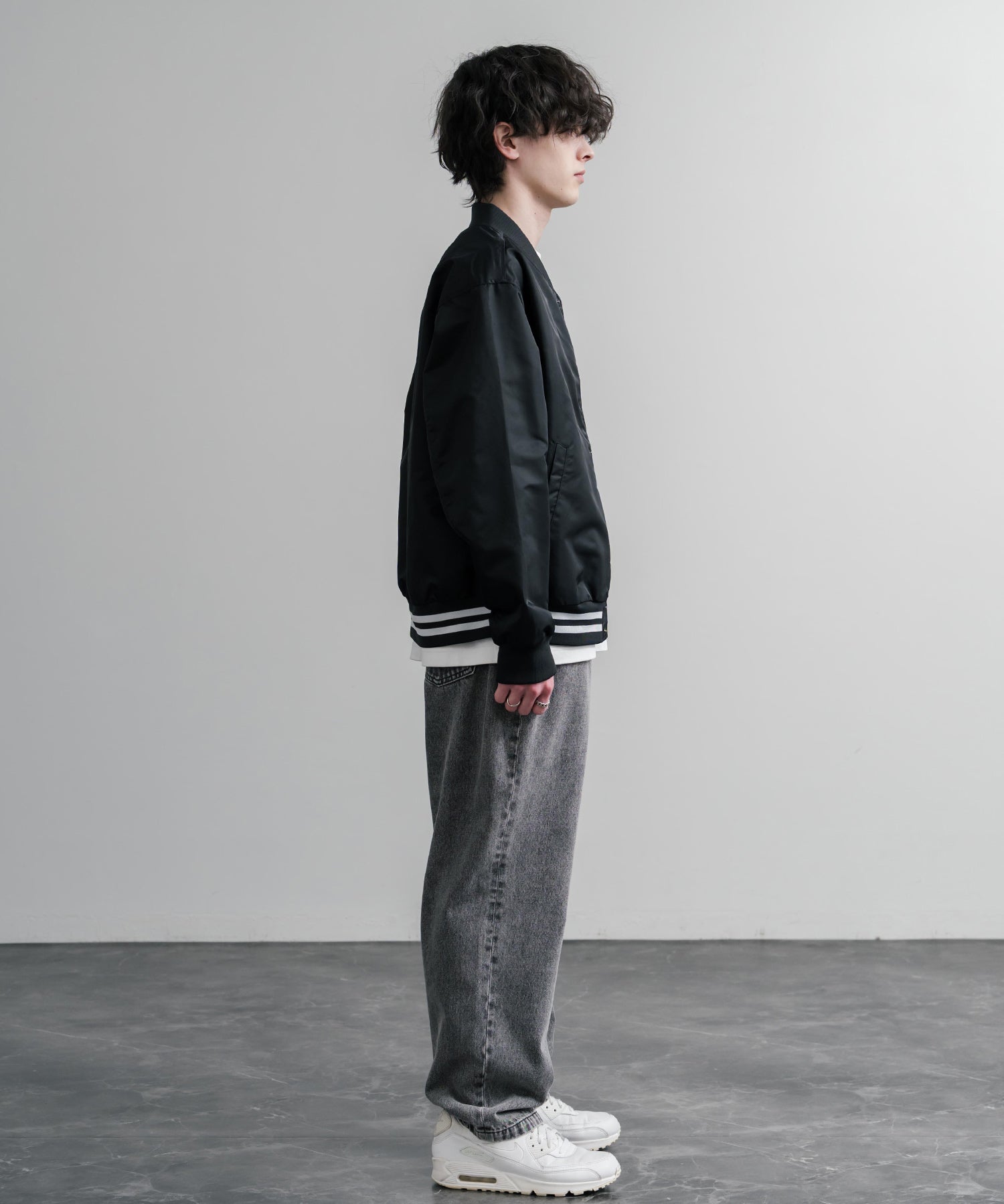 THE NORTH FACE ザ・ノースフェイス M'S BRETON JACKET ワンポイントロゴ刺繍スタジャン/ナイロンジャケット 15886