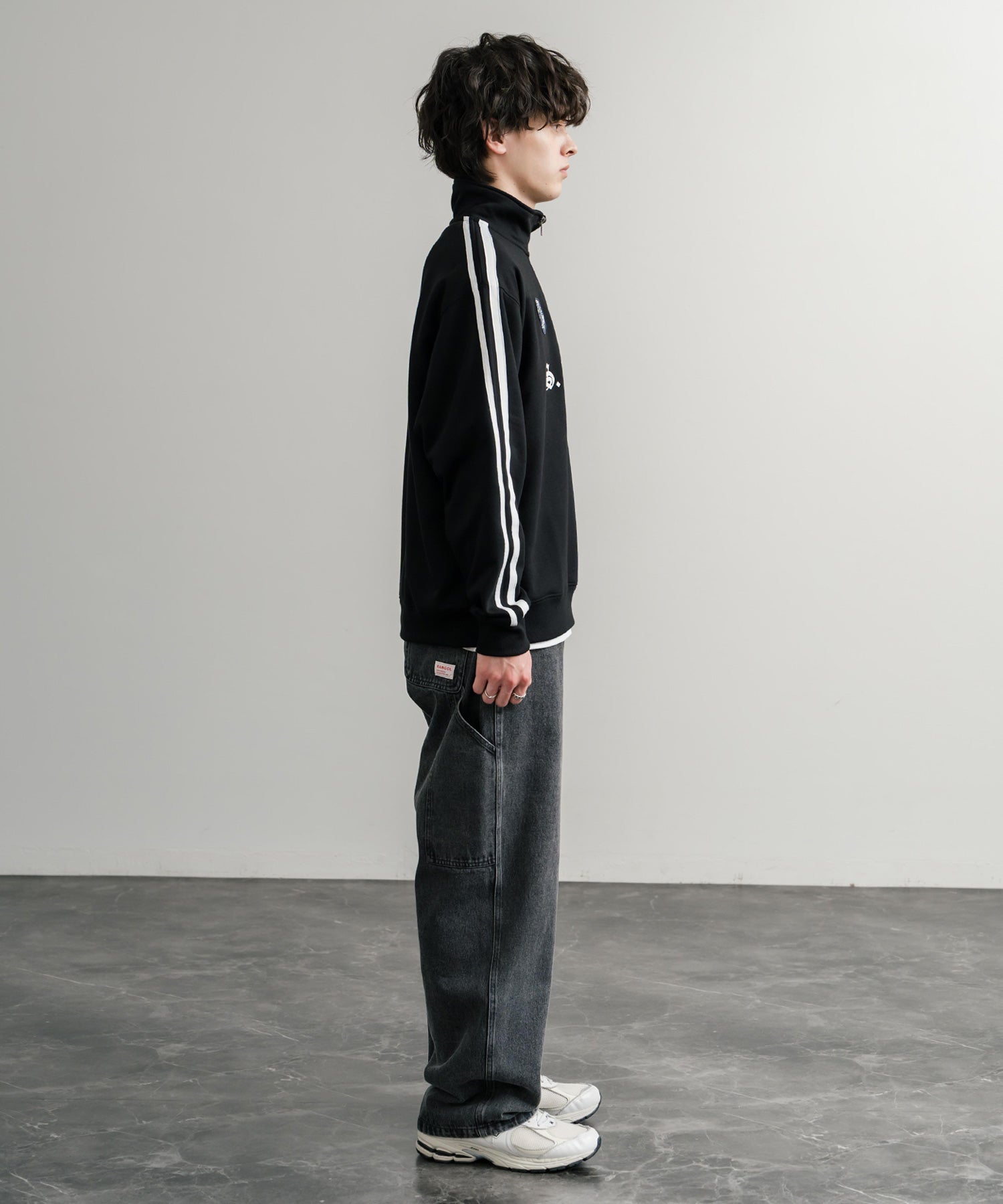 U.S. POLO ASSN. ユーエスポロアッスン half zip sweat shirt オーバーサイズ袖ラインワンポイントロゴ刺繍ハーフジップ裏毛スウェット 14862