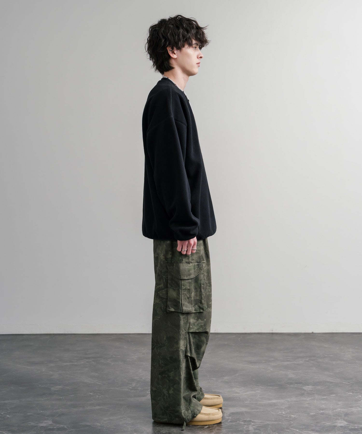 HUF ハフ H DOT POLAR FLEECE CREWNECK オーバーサイズポーラーフリースプルオーバートレーナー 15057