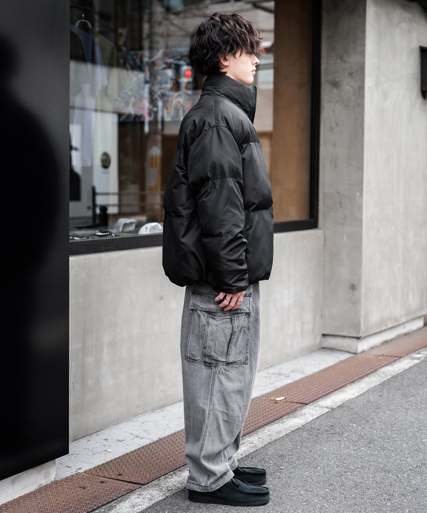 KANGOL カンゴール 別注コラボ オーバーサイズワンポイントロゴ刺繍ファイバーダウン中綿ジャケット 14632