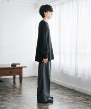 オーバーサイズ配色リブワッフルニットプルオーバーセーター	14546